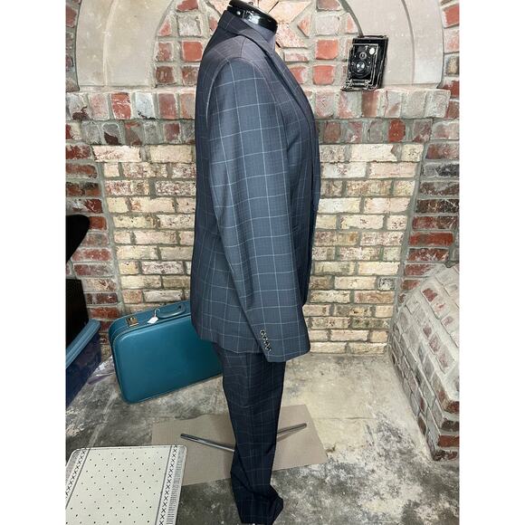 Angelo di Franco suit plaid charcoal white - Picture 10 of 16